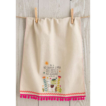 Linen Tea Towel No Drama Llama