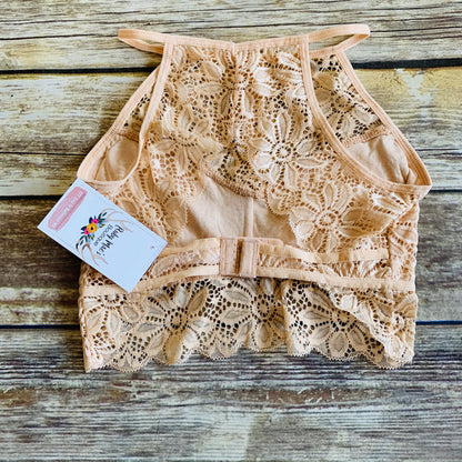 Sand High Neck Lace Bralette