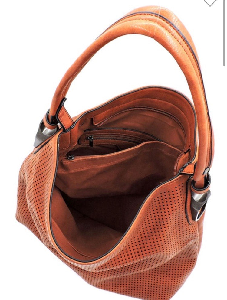 Purse with Zipper and Mesh Detail
