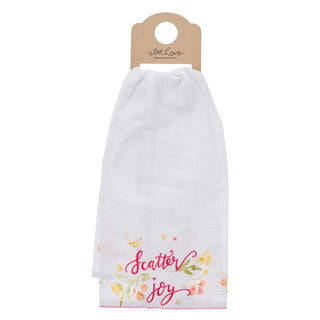 Scatter Joy White Tea Towel
