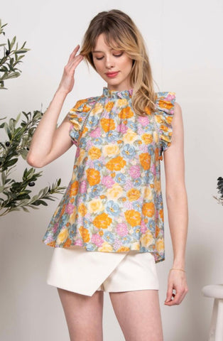 Watercolor Mock Neck Top