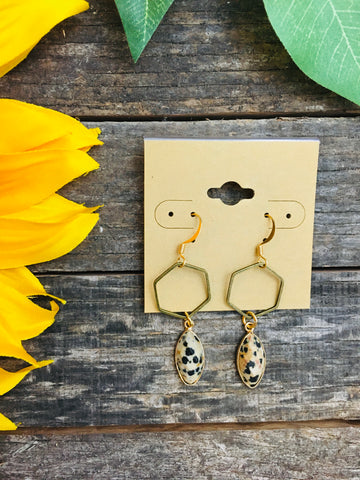Spotted Dalmatian Teardrop Earrings - BB