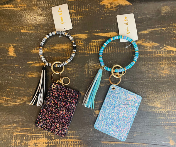 Sparkly Wallet Holder w/ Key Ring Bangle & ID