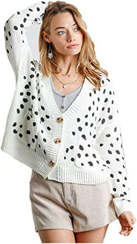 Dalmatian Printed Button Front Cardigan