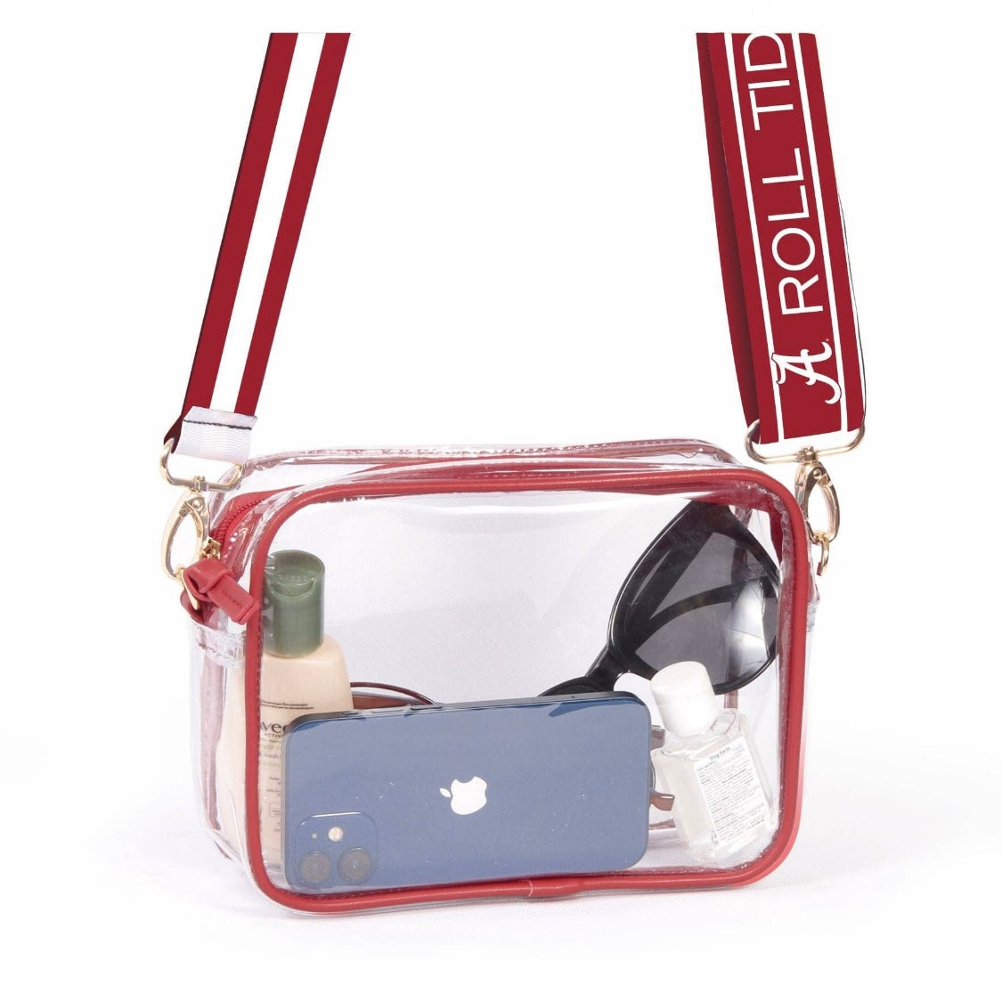 Clear Purse with Interchangeable Collegiate Strap