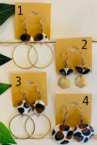 Leopard Mixed Metals Earrings - BB