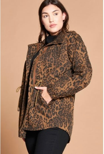 Plus Leopard Print Jacket