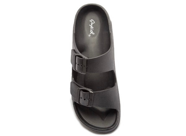 Black Slip On Rubber Sandal